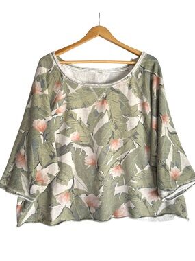 Live Well rolled edge scoop neck raglan sleeves french terry sweatshirt